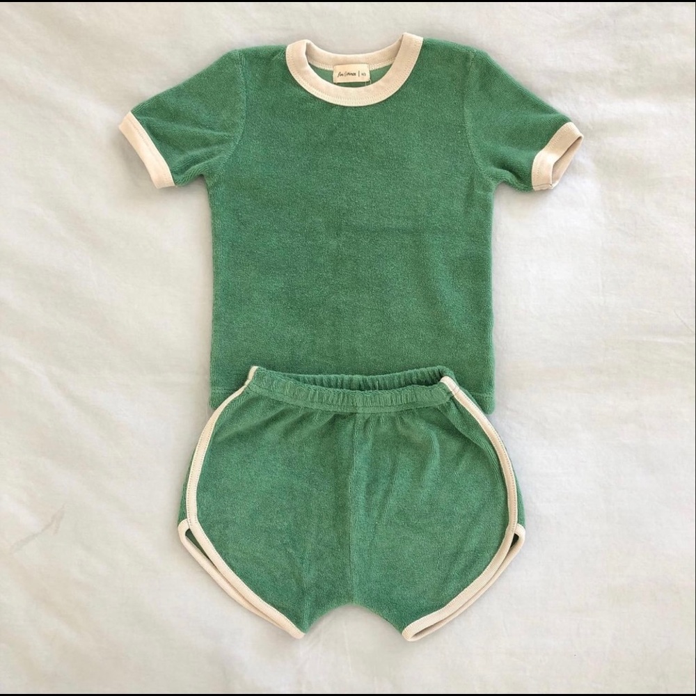 ISO Fin & Vince Terry Track Set in Schoolhouse Green 6/7 - 8/9